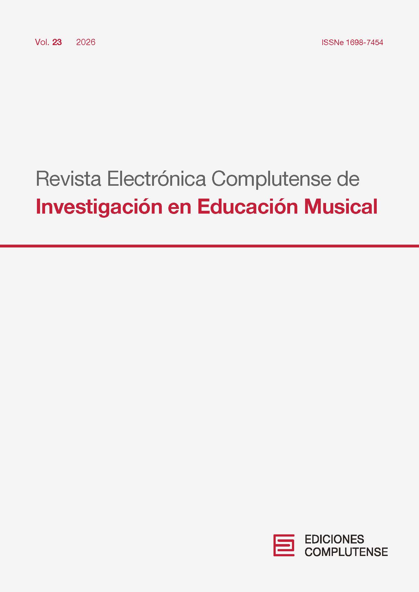 Cubierta Revista Electrónica Complutense de Investigación en Educación Musical 23 (1) 2026