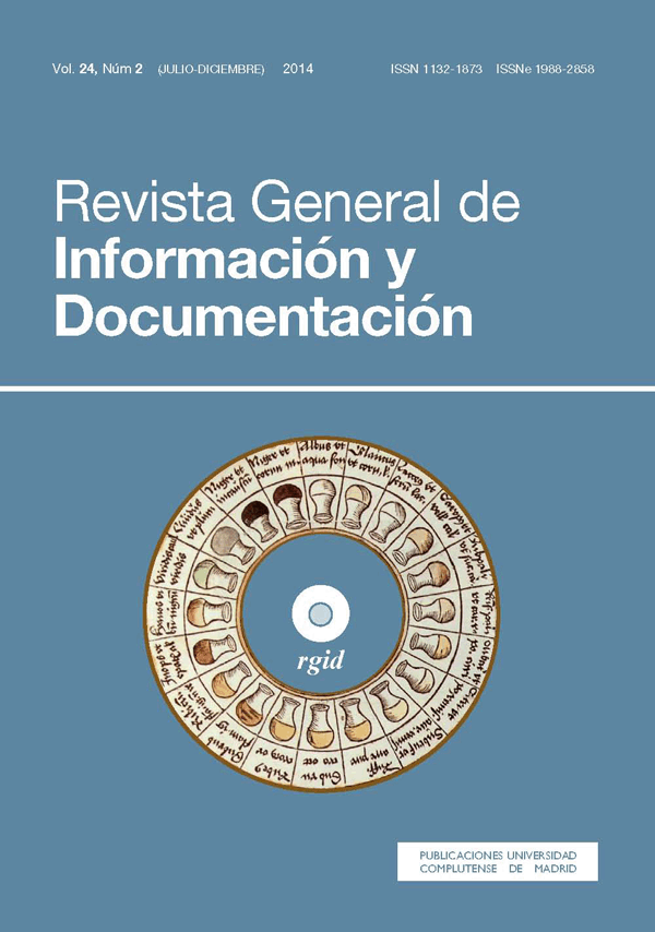 Cubierta Revista General de Información y Documentación vol 24 nº2 (2014)