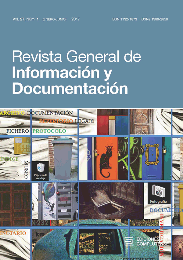 Cubierta Revista General de Información y Documentación vol 27-1 (2017)