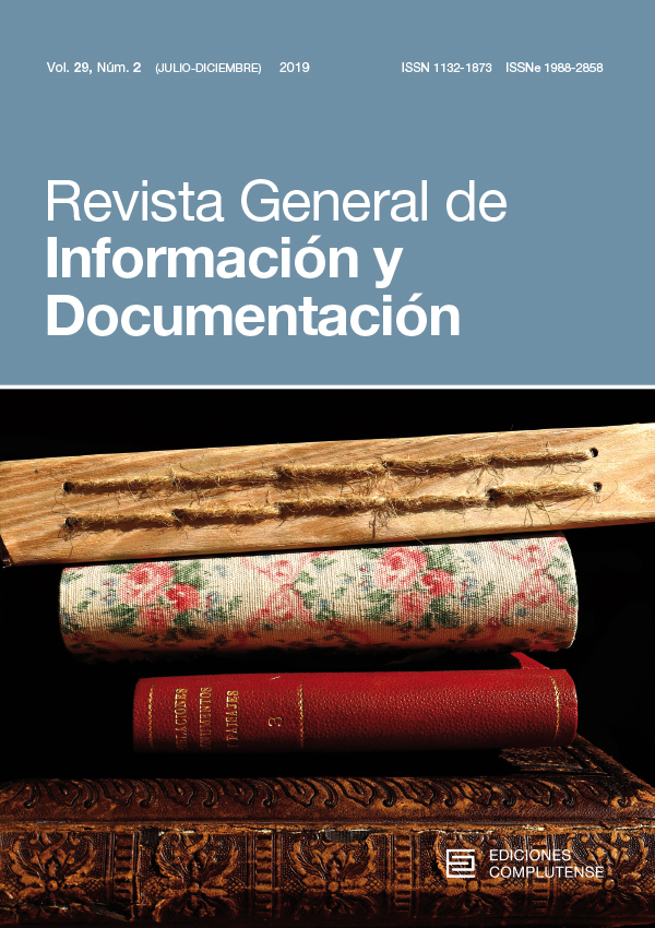 Cubierta de Revista General de Información y Documentación Vol. 29 Núm. 2 (2019)