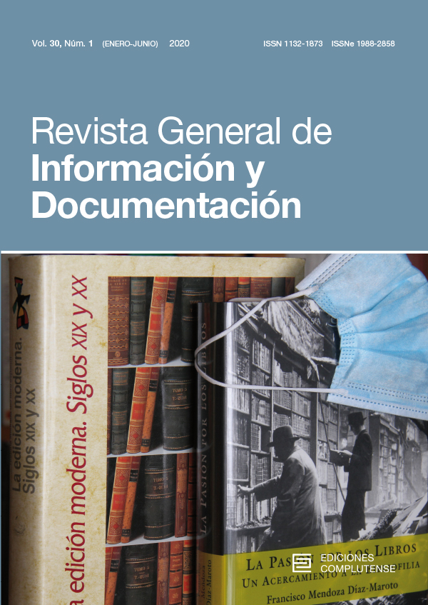 Cubierta de Revista General de Información y Documentación Vol. 30 Núm. 1 (2020)