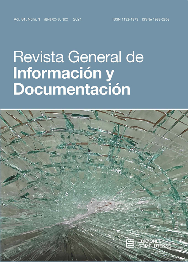 Cubierta Revista General de Información y Documentacion 31(1) 2021
