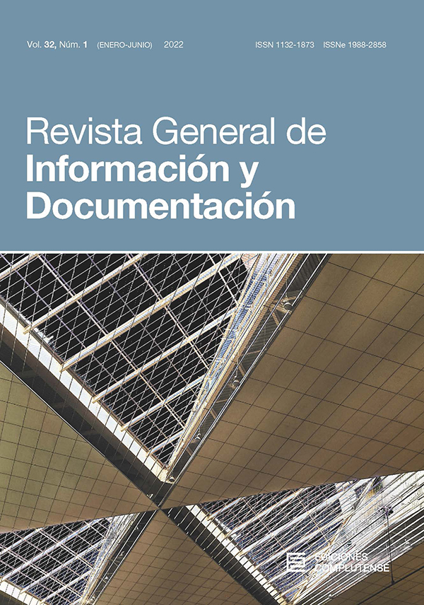 Cubierta Revista General de Información y Documentación vol 32 (1)2022