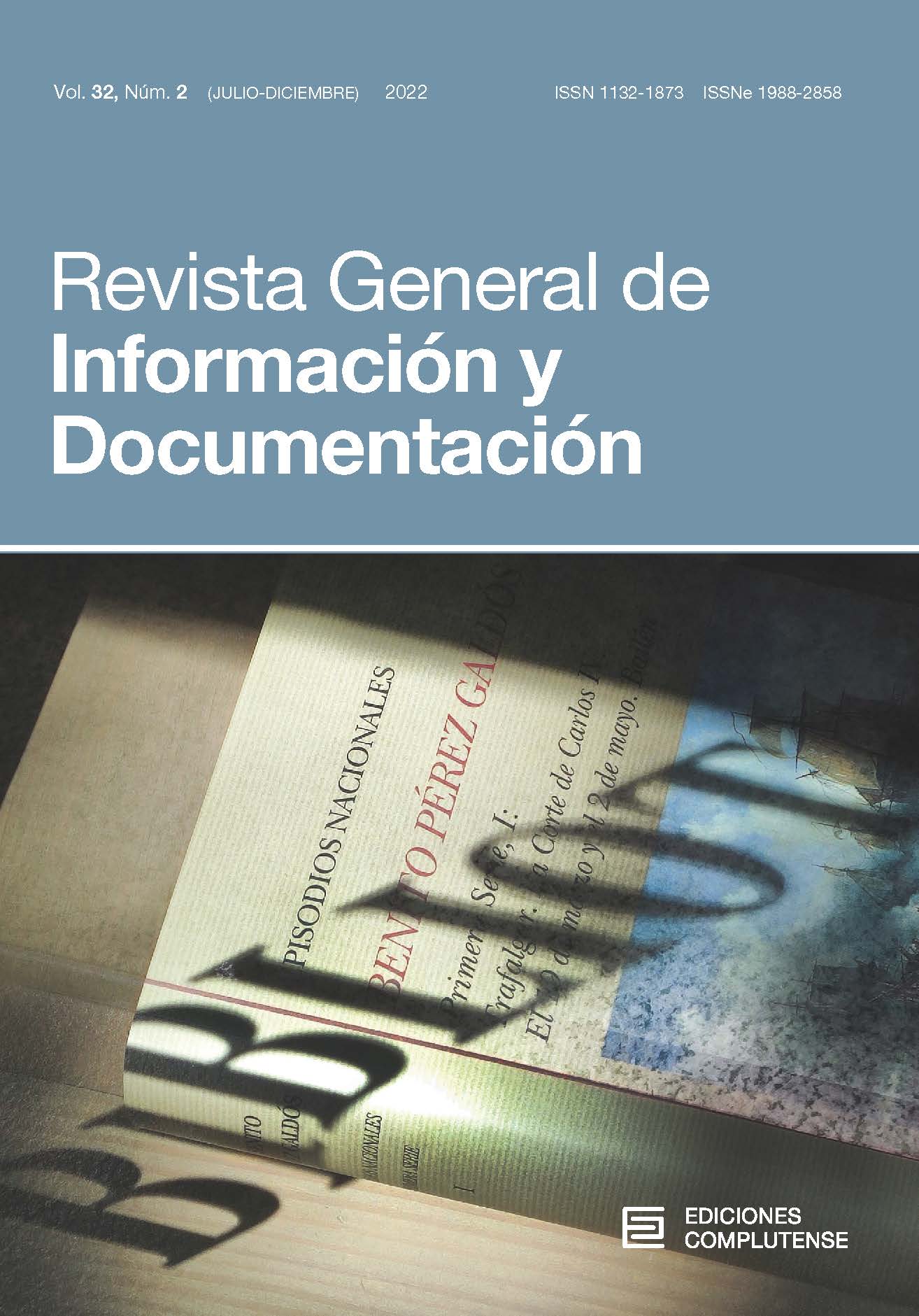 Cubierta Revista General de Información y Documentación vol 32 (2)2022