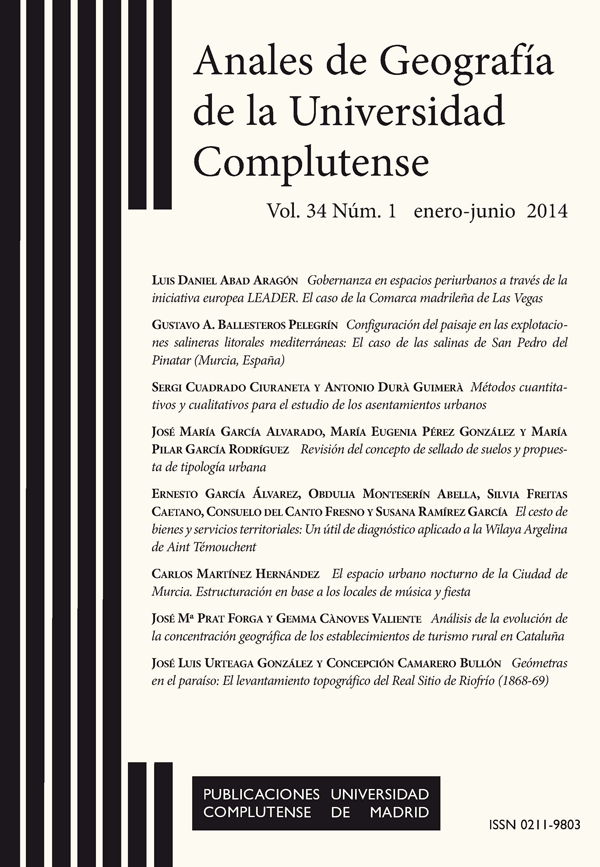 Cubierta Anales de Geografía vol 34-1 (2014)