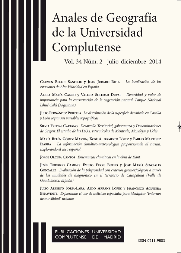 Cubierta Anales de Geografía vol 34-2 (2014)