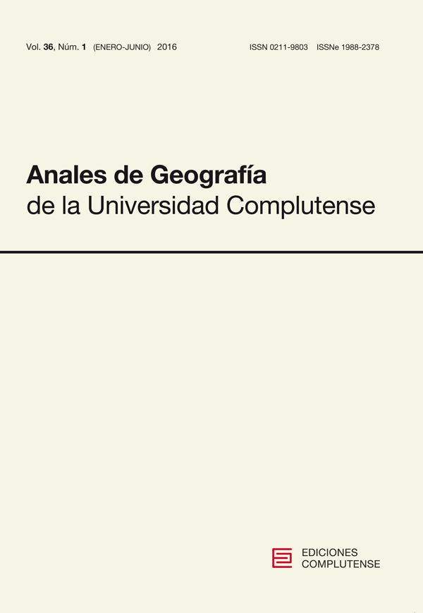 Cubierta Anales de Geografía vol 36-1 (2016)