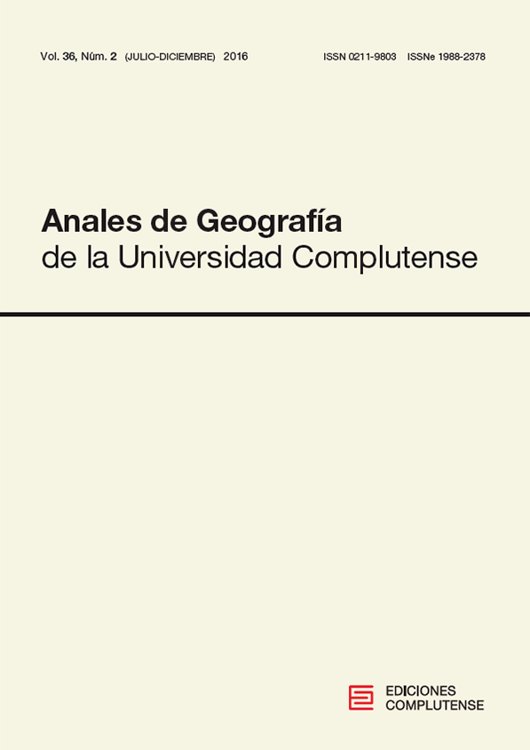 Cubierta Anales de Geografía vol 36, nº2 (2016)