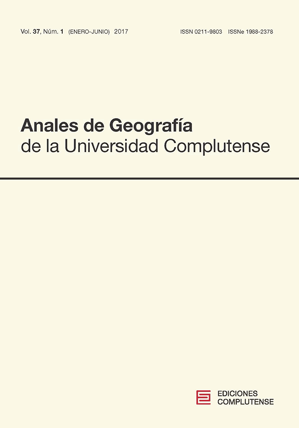 Cubierta Anales de Geografía vol 37 n º1 (2017)