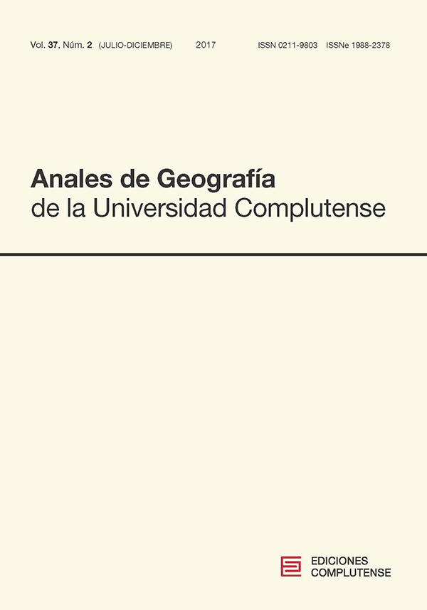 Cubierta Anales de Geografía vol 37 n º2 (2017)