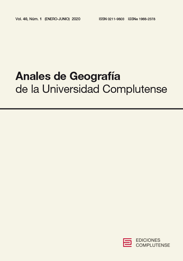 Cubierta de Anales de Geografía de la Universidad Complutense Vol. 40, Núm. 1 (2020)