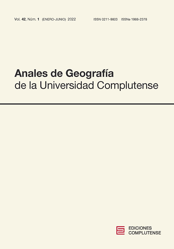 Cubierta Anales de Geografía 42 (1)2022