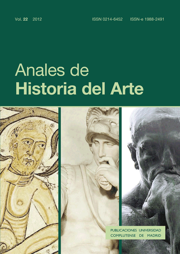 Cubierta Anales de Historia del Arte vol 22 (2012)