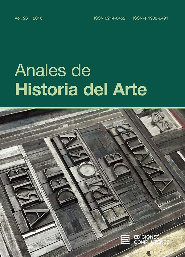 cubierta Anales de Historia del Arte vol 26 (2016)