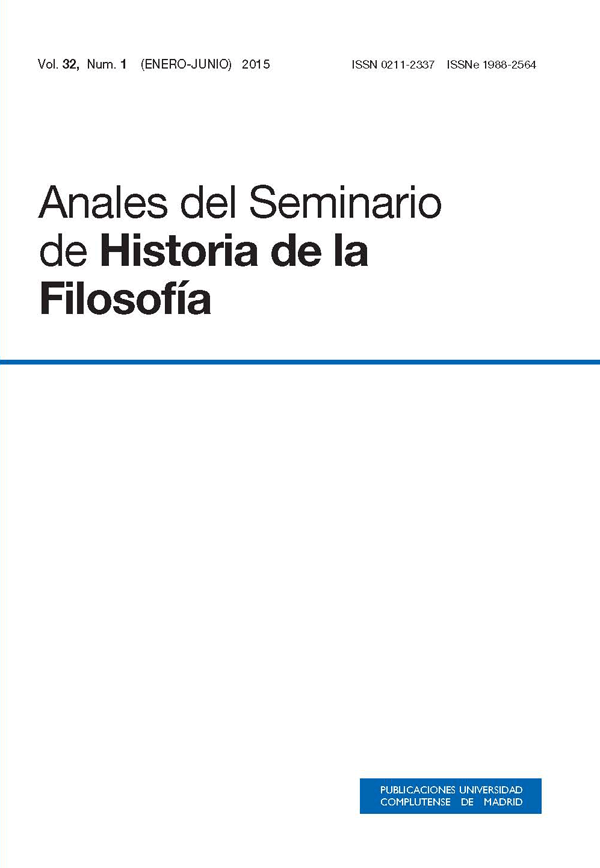 Cubierta Anales del Seminario de Historia de la Filosofía vol 32, nº1  (2015)