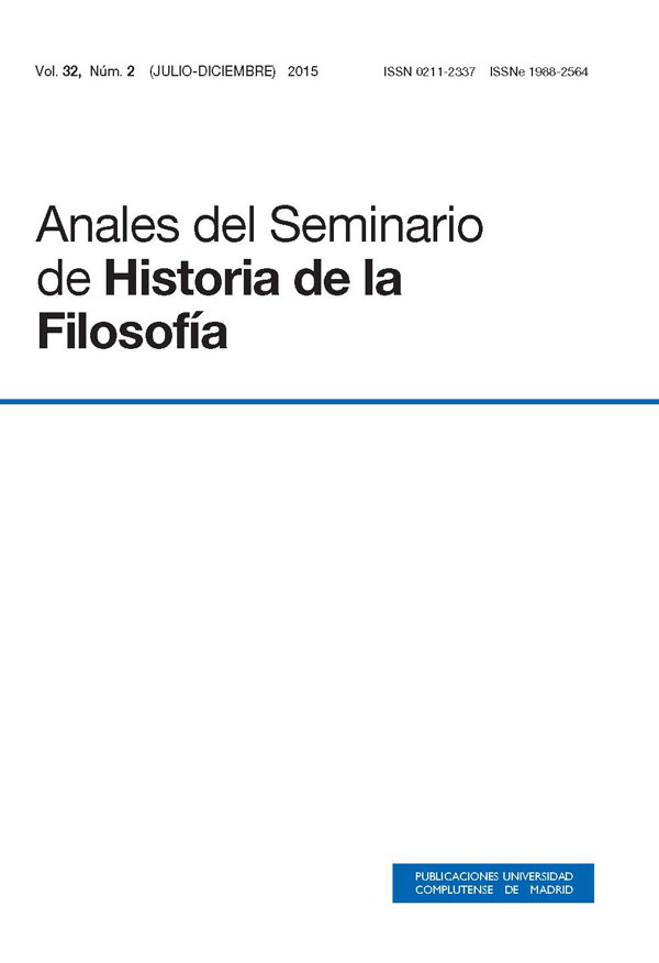 Cubierta Anales del Seminario de Historia de la Filosofía vol 32-2 (2015)