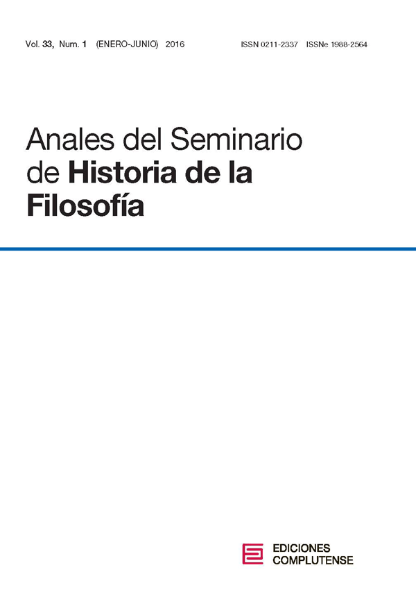 Cubierta Anales del Seminario de Historia de la Filosofía, vol 33 nº1 (2016)