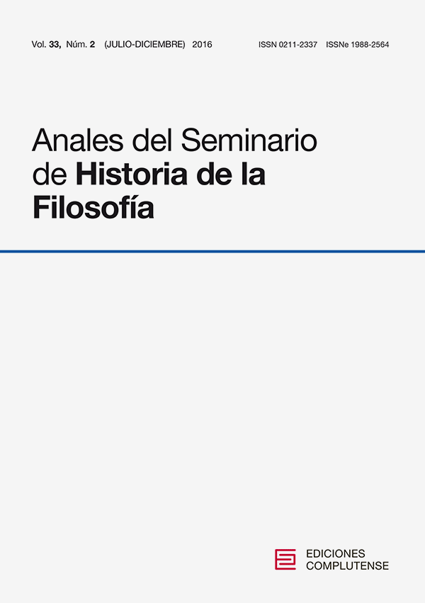 Cubierta de Anales del Seminario de Historia de la Filosofía Vol. 33, Num. 2