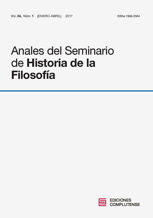 Cubierta Anales del Seminario de Historia de la Filosofía vol 34-1 (2017)
