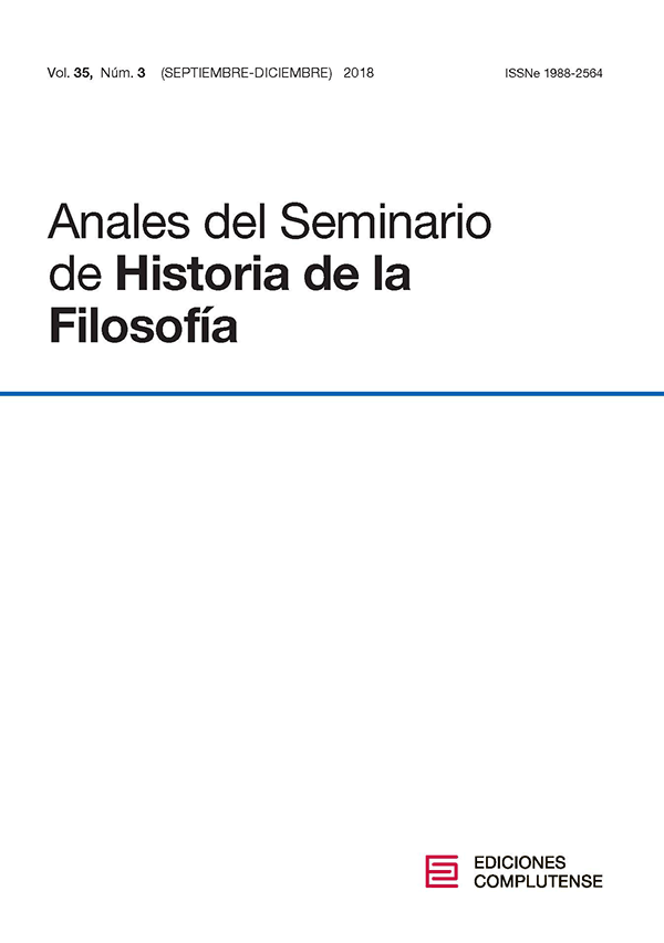 Cubierta Anales del Seminario de Historia de la Filosofía vol 35-3 (2018)