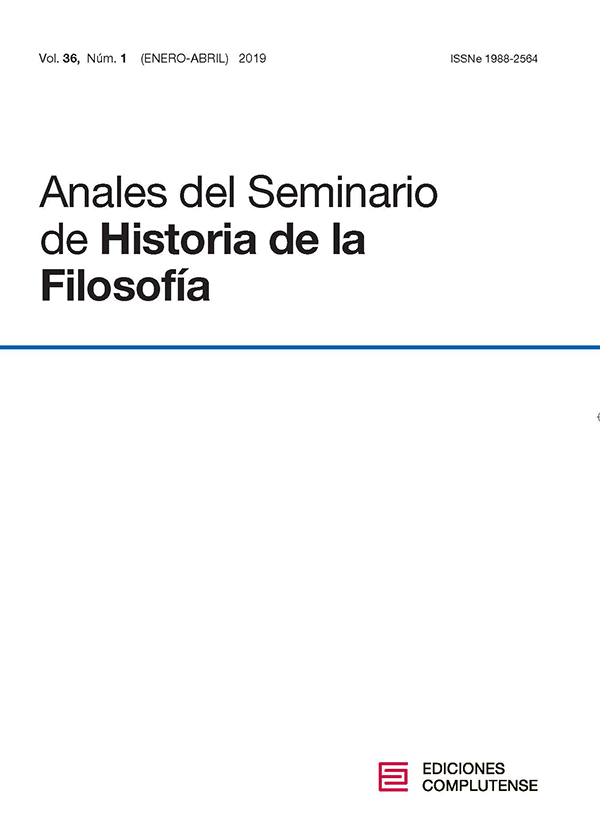 Cubierta Anales del Seminario de Historia de la Filosofía vol 36-1 (2019)