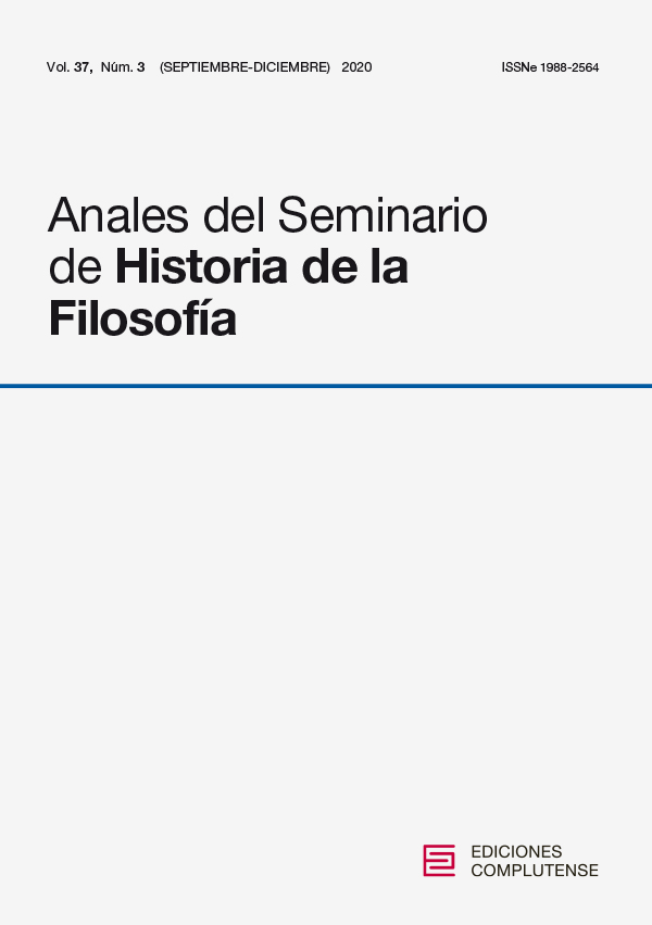 Cubierta de Anales del Seminario de Historia de la Filosofía Vol. 37, Núm. 3 (2020)
