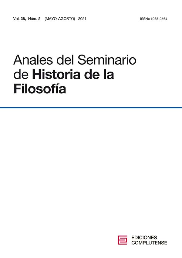 Cubierta Anales del Seminario de Historia de la Filosofía vol 38- 2 (2021)