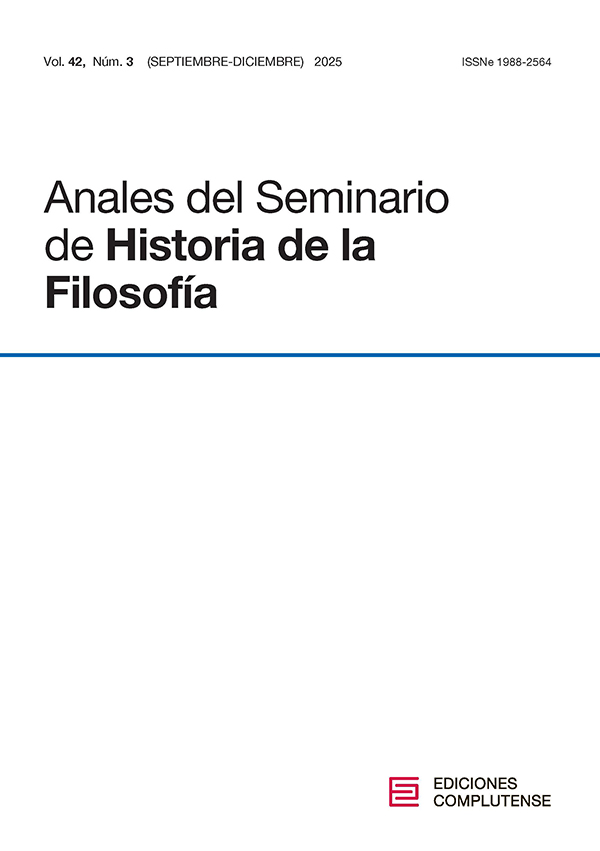 Cubierta Anales del Seminario de Historia de la Filosofía 42(3) 2025