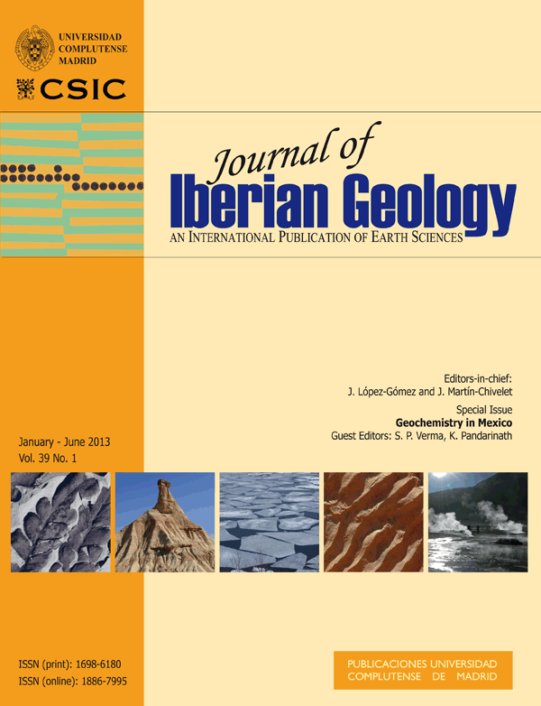 Cover Journal of Iberian Geology vol 39-1 (2013)