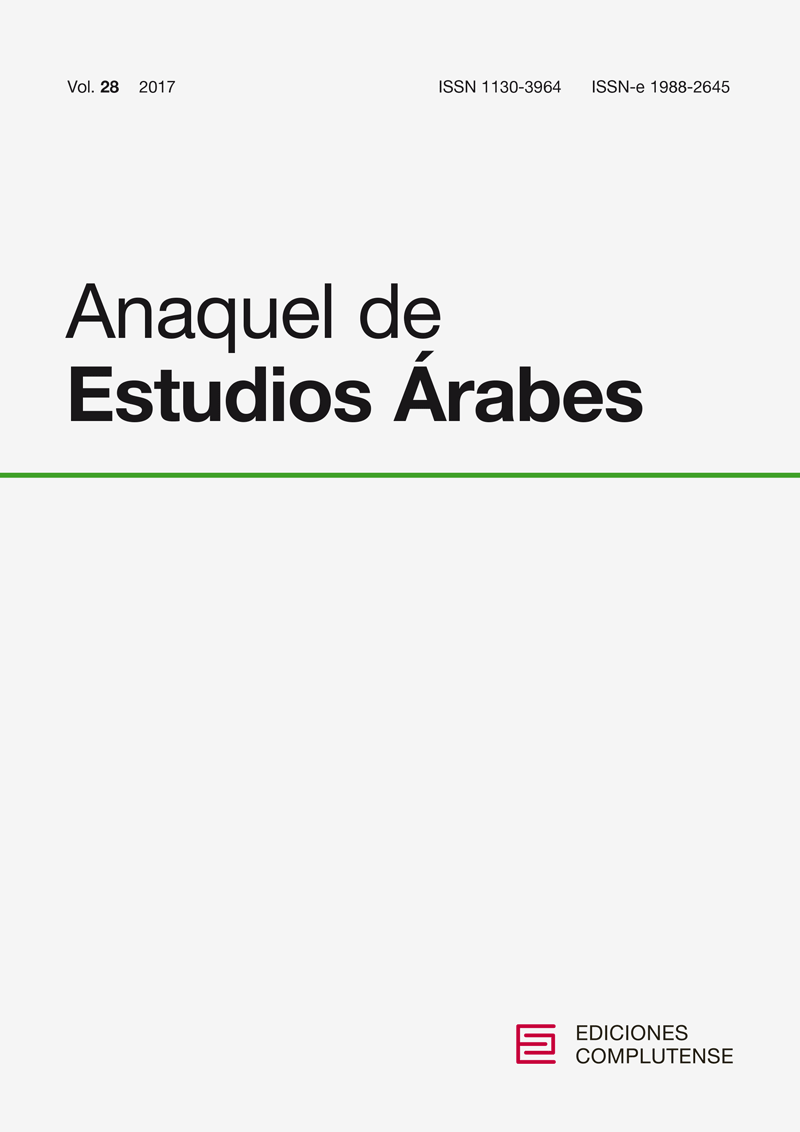 Cubierta Anaquel de Estudios Árabes Vol. 28 (2017)
