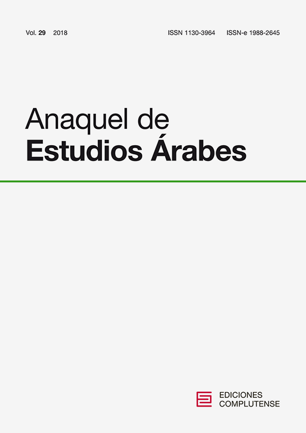 Cubierta de Anaquel de Estudios Árabes Vol. 29 (2018)