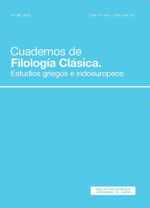 Cubierta Cuadernos de Filología Clásica, estudios griegos vol 23 (2013)