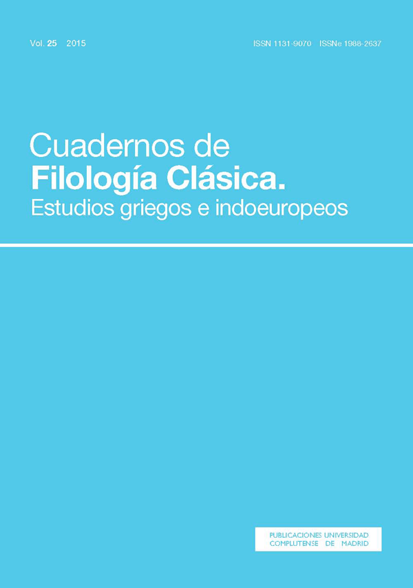 Cubierta Cuadernos de Filología Clásica, estudios griegos e indoeuropeos, vol 25 (2015)