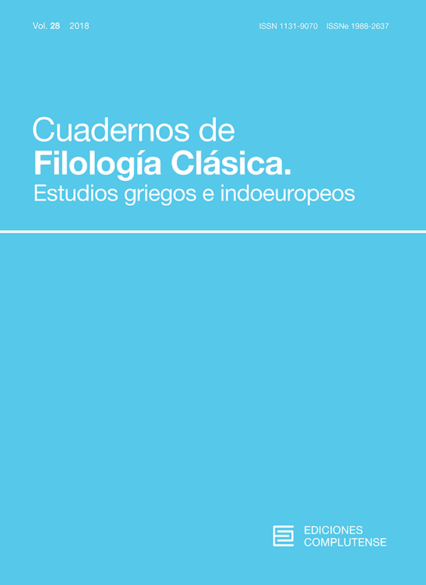 Cubierta Cuadernos de Filologia Clásica, estudios griegos e indoeuropeos vol 28 (2018)