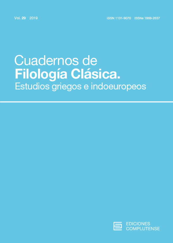 Cubierta de Cuadernos de Filología Clásica Estudios griegos e indoeuropeos Vol. 29 (2019)