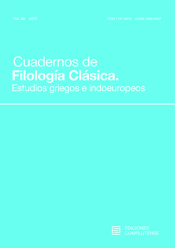 Cubierta Cuadernos de Filología Clásica, estudios griegos e indoeuropeos vol 33 (2023)