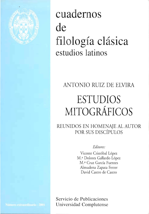 Cubierta de Cuadernos de Filología Clásica vol extra 2001