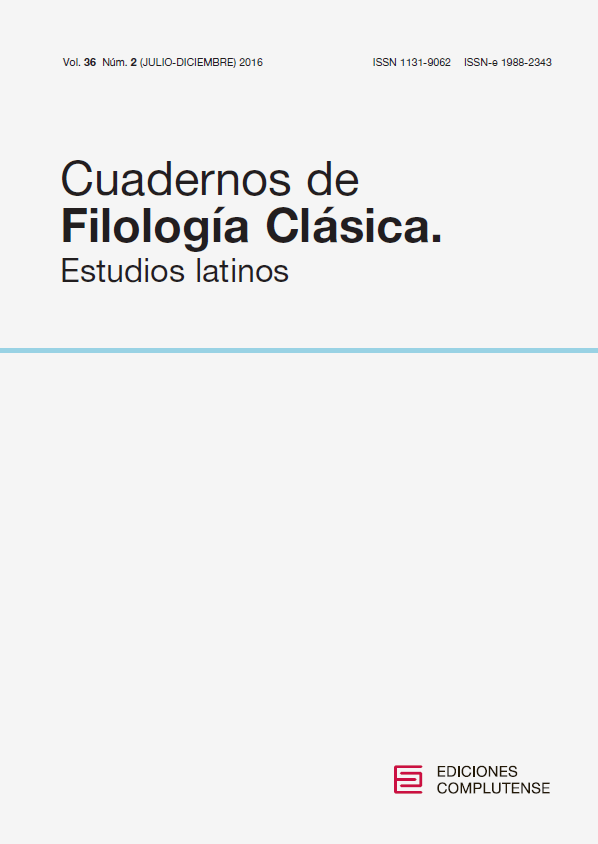 Cubierta Cuadernos de Filología Clásica. Estudios Latinos Vol. 36, Núm. 2