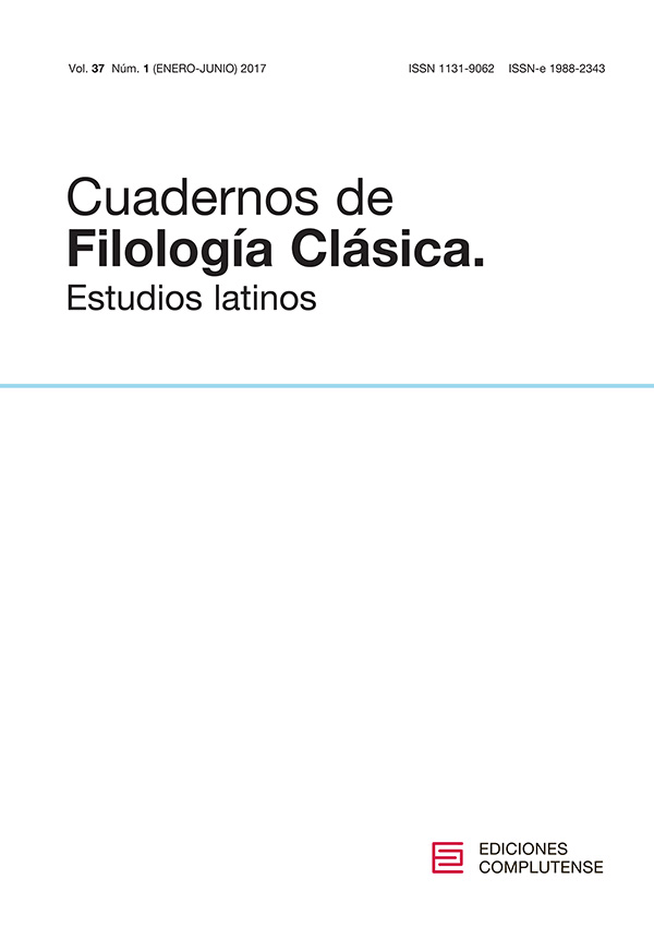 Cubierta Cuadernos de Filología Clásica, Estudios Latinos vol 37, nº1 (2017)