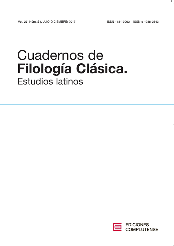 Cubierta Cuadernos de Filología Clásica, Estudios Latinos vol 37, nº2 (2017)