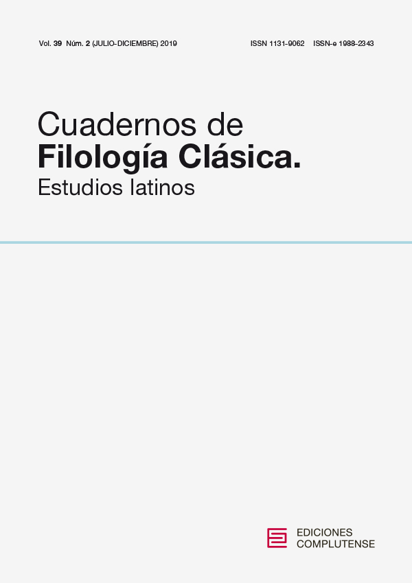 Cubierta de Cuadernos de Filología Clásica. Estudios latinos Vol. 39, Núm. 2 (2019)
