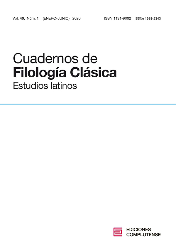 Cubierta Cuadernos de Filología Clásica. Estudios latinos vol 40-1 (2020)