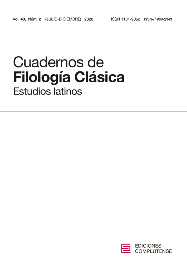 Cubierta Cuadernos de Filología Clásica. Estudios latinos vol 40-2 (2020)