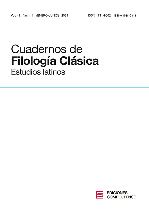 Cubierta Cuadernos de Filología Clásica, estudios lationos 41 (1)2021