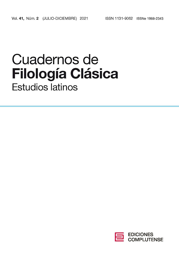 Cubierta Cuadernos de Filología Clásica, estudios lationos 41 (2) 2021