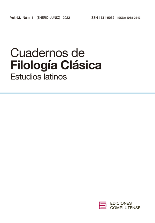 Cubierta Cuadernos de Filología Clásica, estudios latinos 42(1) 2022