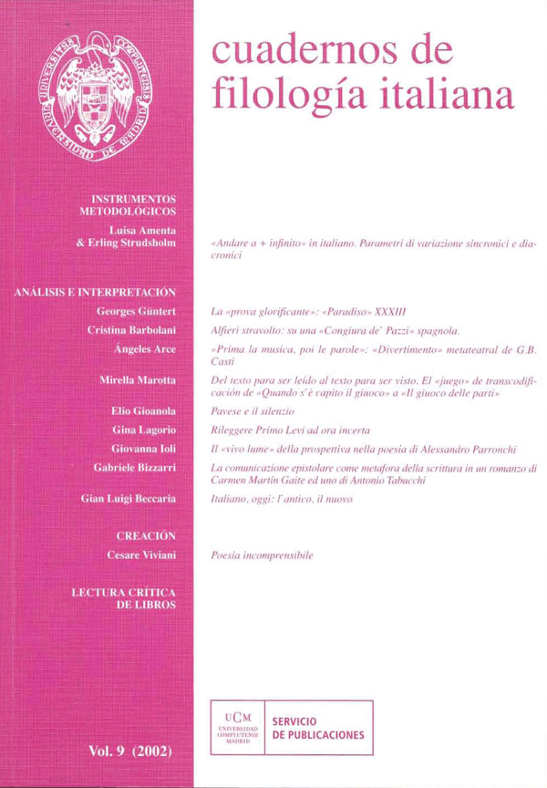 cubierta Cuadernos de Filología Italiana 2002