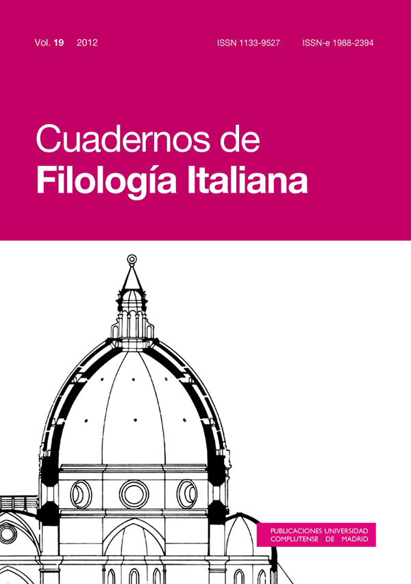 Cubierta Cuadernos de Filología Italiana vol 19 (2012)