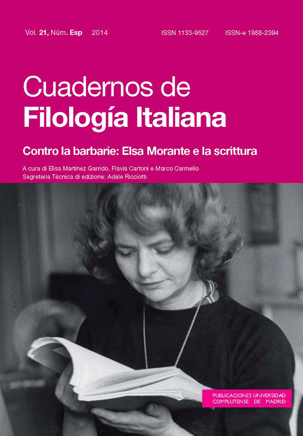 Cubierta Cuadernos de Filología Italiana, vol 21, núm. especial