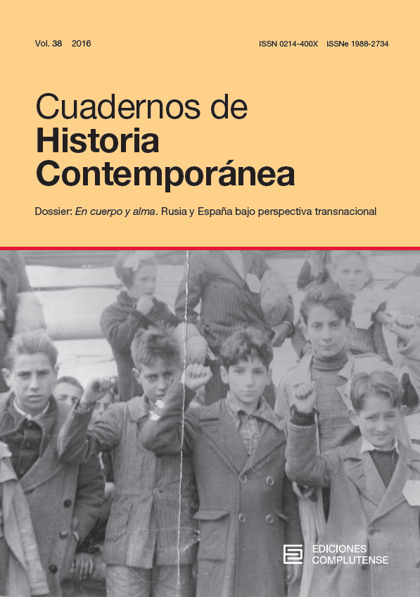 cubierta Cuadernos de Historia Contemporanea vol 38 (2016)